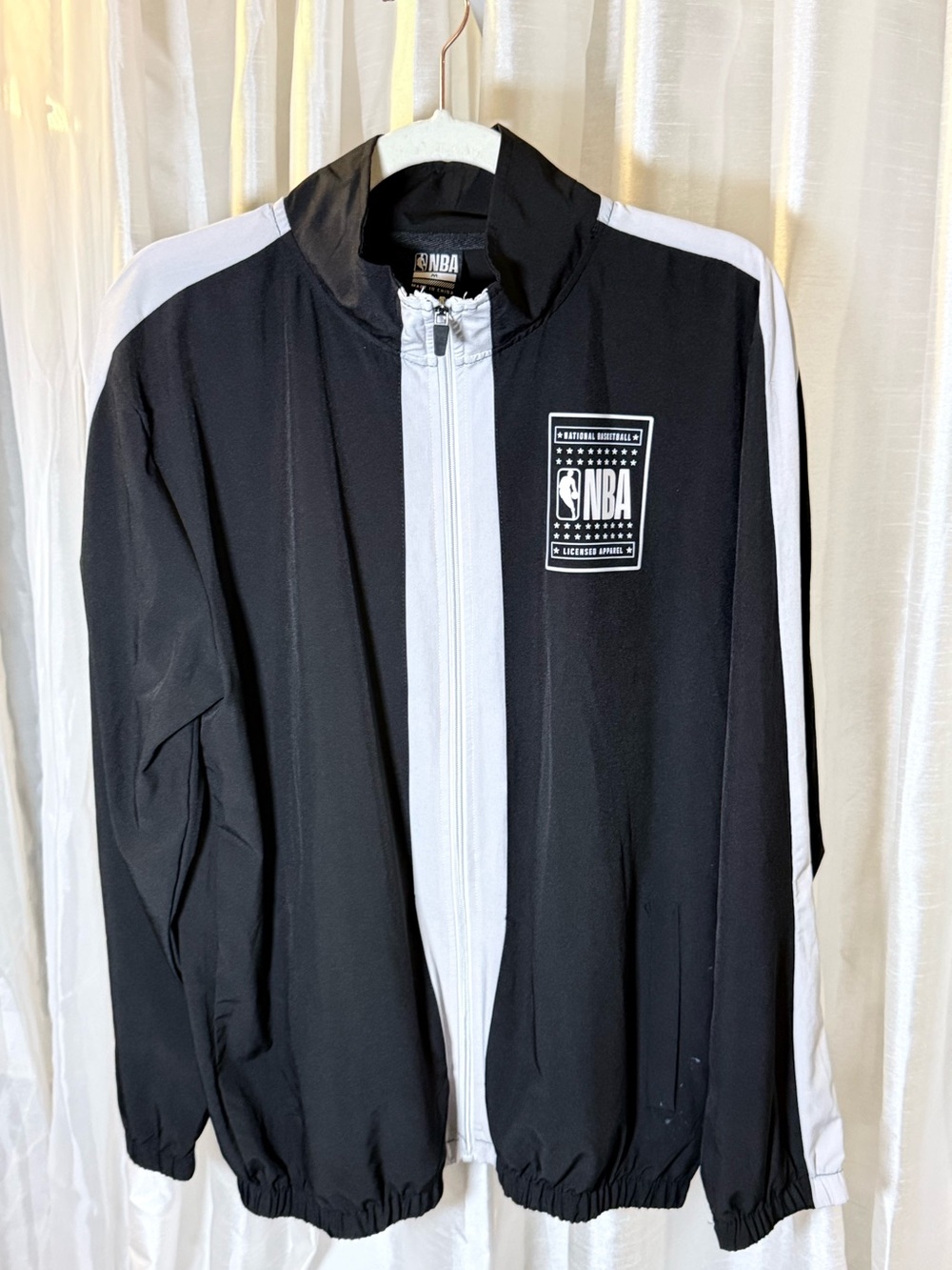 NBA Black and White Logo Track Jacket Panel
